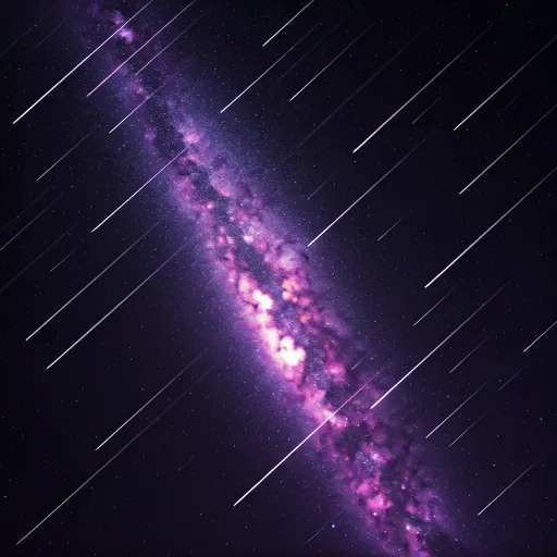 stunning night sky filled with shooting stars