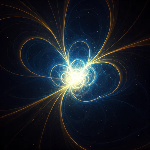 Deep blue and gold abstract mystical energy background