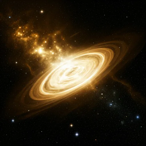 Deep space nebula with golden stellar dust